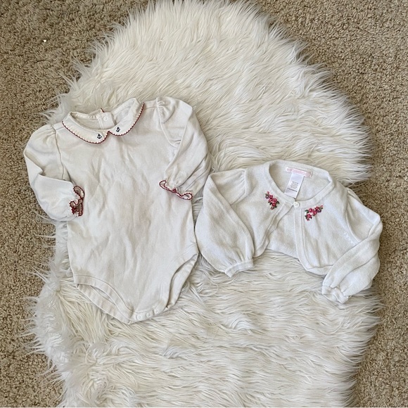 Janie and Jack Other - {Janie and Jack} Baby Girl Anchor Onesie and Floral Cardigan - Summer / Spring